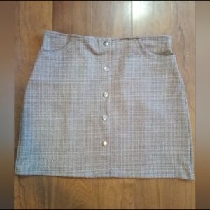 Potter's Pot Plaid Button-Front Mini Skirt